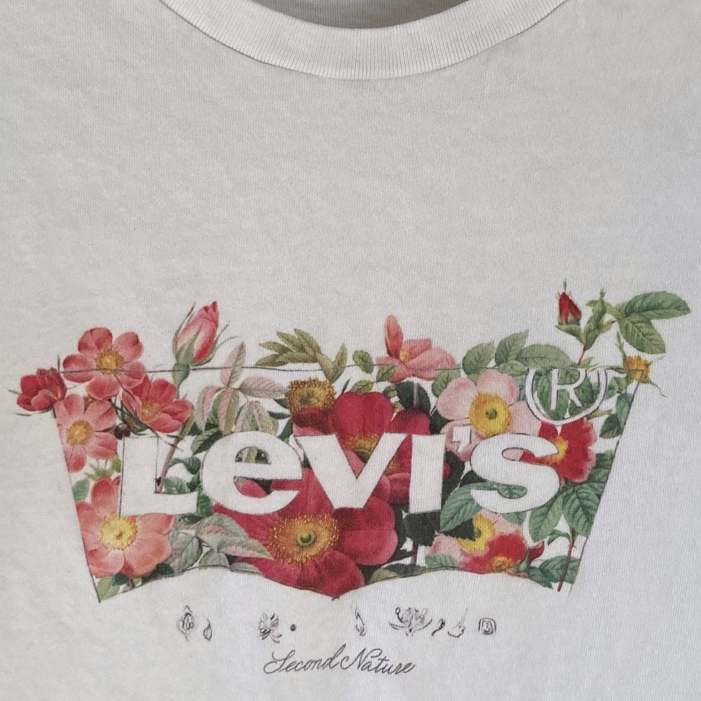 Floral LEVIS Cotton T-Shirt Top - Picture 2 of 4